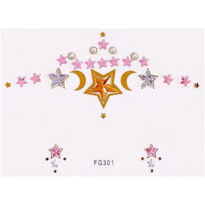 Tattoo Sticker Face Rhinestone Diamond Forehead Stickers Creative Stage Beauty Stickers Face Pasters
