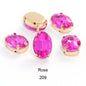 50pcs 6*8mm/8*10mm Oval Glass Rhinestones with Clawed Sewn Crystal Strass Diamond Clothes Rhinestones DIY