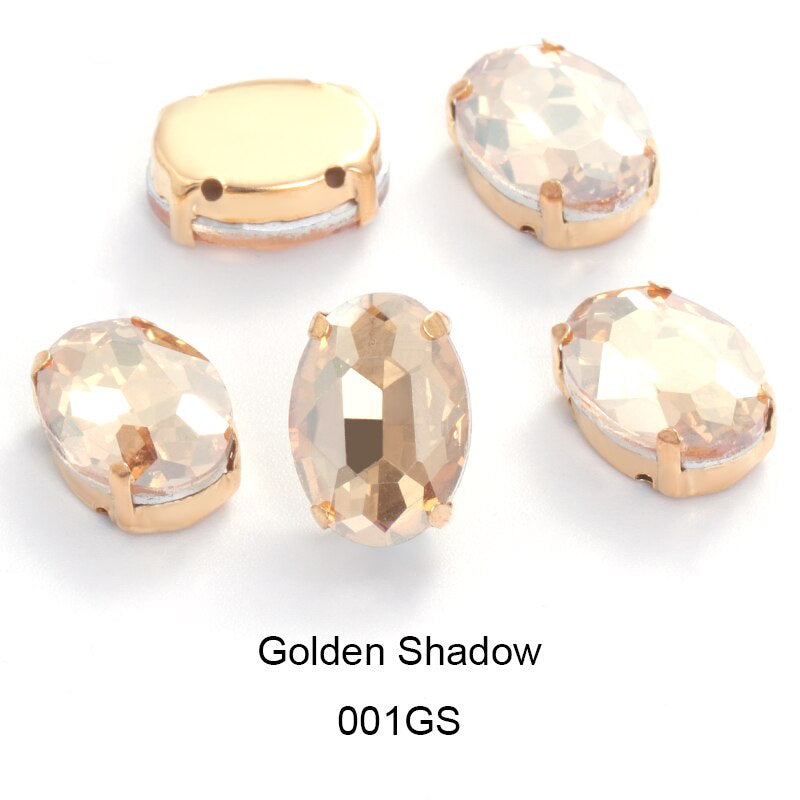 50pcs 6*8mm/8*10mm Oval Glass Rhinestones with Clawed Sewn Crystal Strass Diamond Clothes Rhinestones DIY
