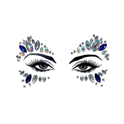 EDM Electronic Music Festival Face Pasters Eyebrow Stick-on Crystals Resin Drill Carnival Diamond Sticker Masquerade Face Decoration