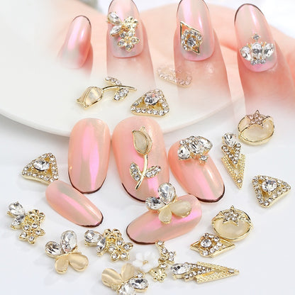 3D Nail Art 2pcs Alloy Kawaii Colorful Design Alloy Accessories Rhinestone Nail Charm