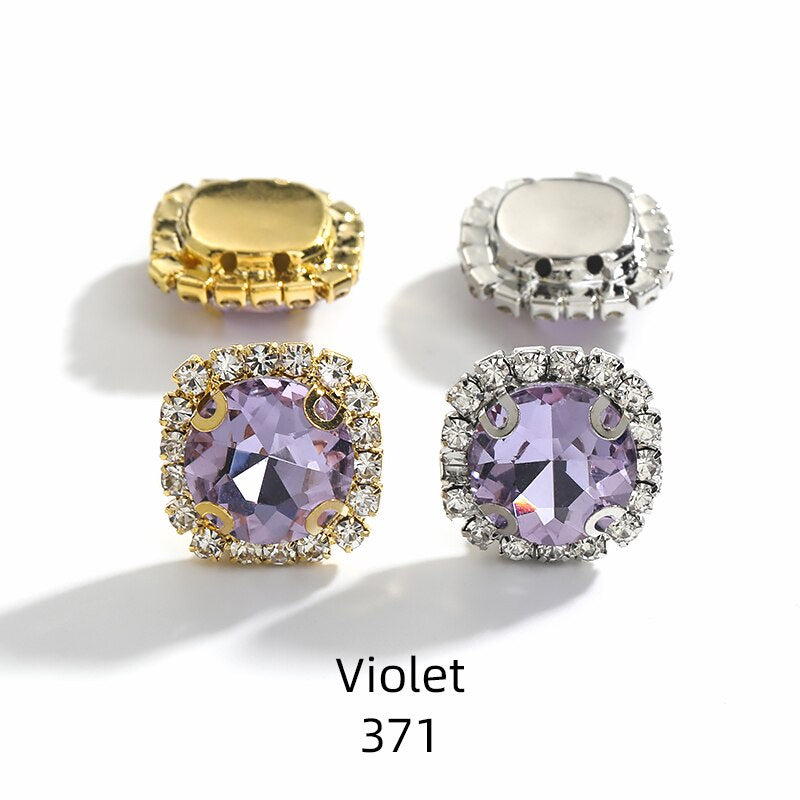 10pcs Gemstone Flower Rhinestone Round Crystal Pointback Strass Jewerlry Stone With Claw DIY Sewing Buttons In Clothes