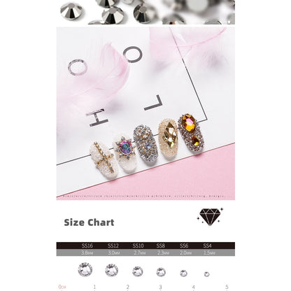 1440pcs 12 Grid Set Mixed Color Flat Nail Diamond AB Color Glass Crystal Phone Case DIY Accessories