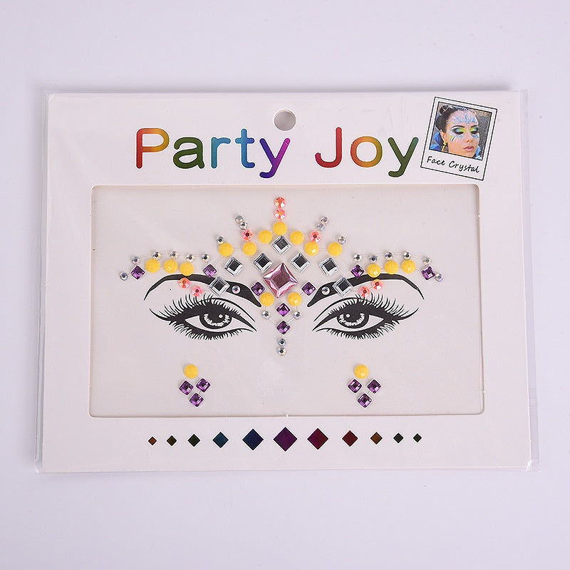 Electronic Music Festival Face Pasters Children's Stage Performance Face Stickers Stickers Crystal Eyes Rhinestone Stickers