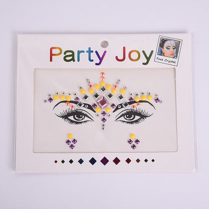 Electronic Music Festival Face Pasters Children's Stage Performance Face Stickers Stickers Crystal Eyes Rhinestone Stickers