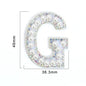 TonyBead 26 English Alphabet A-Z Pearl Letter Patches Rhinestone Patch Sewing On Patches Stripe Badge DIY Name