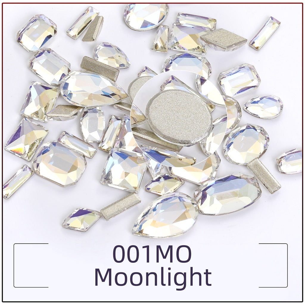 TonyBead 20Pcs Mixed Shape Flatback Stone Gem Glass Nail Art Rhinestone For Jewelry Making Loose Strass Crystal Nail Accessories Nail Drill kuku