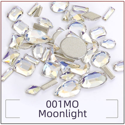 TonyBead 20Pcs Mixed Shape Flatback Stone Gem Glass Nail Art Rhinestone For Jewelry Making Loose Strass Crystal Nail Accessories Nail Drill kuku