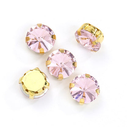 10/12mm Round Glass Rhinestones With Claw Sew On Crystal Stone Strass Diamond For Clothes Needlework DIY