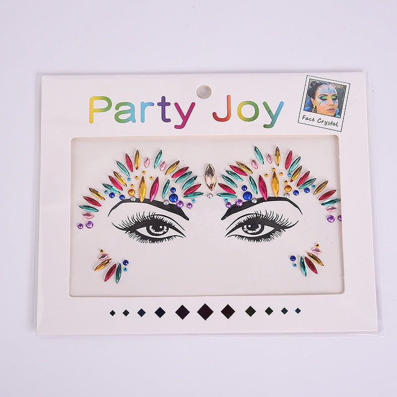 Electronic Music Festival Face Pasters Children's Stage Performance Face Stickers Stickers Crystal Eyes Rhinestone Stickers