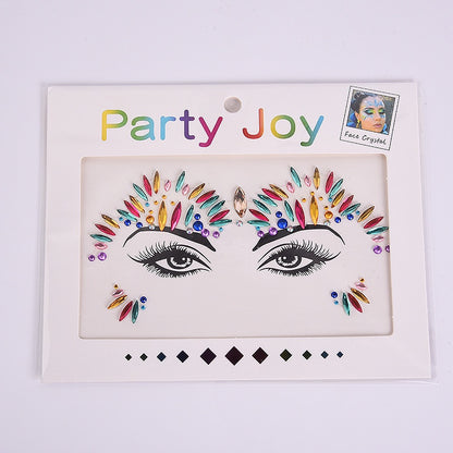 Electronic Music Festival Face Pasters Children's Stage Performance Face Stickers Stickers Crystal Eyes Rhinestone Stickers