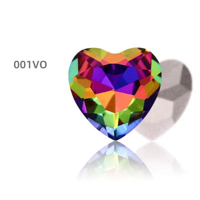 20pcs 8mm Heart Rhinestones Crystals High Quality Glass Strass Loose Stones Pointback Glue On Rhinestones Heart Strass