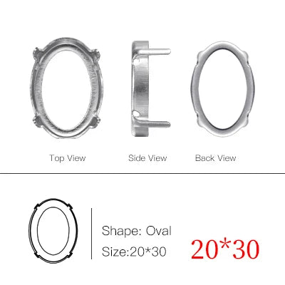 50pcs All Shapes All Sizes Copper Claws High Quality Metal Base Setting for Rhinestones Crystals Sew on Clothing Crafts