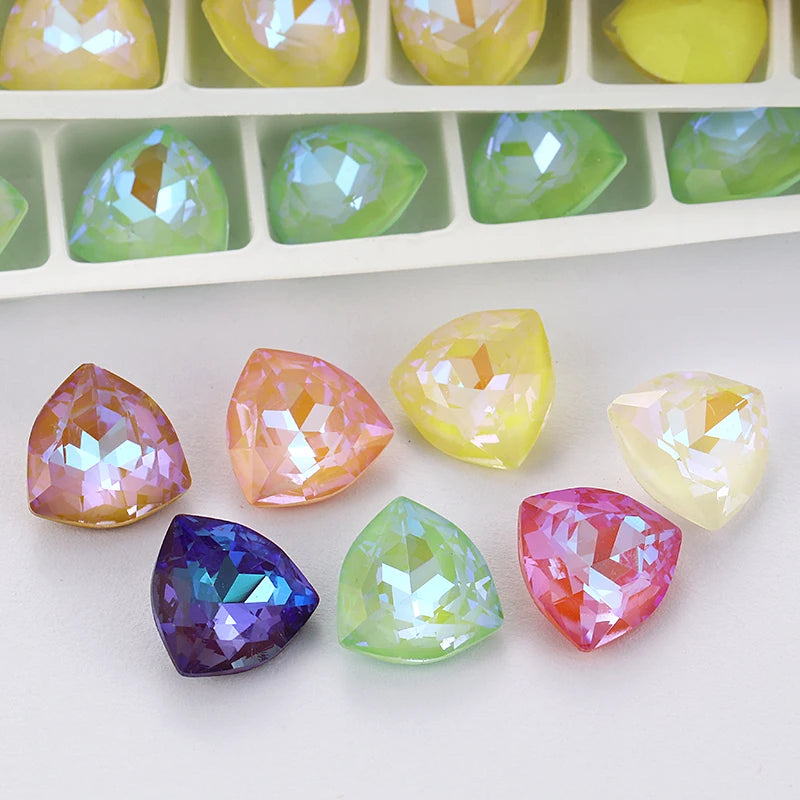 12mm Trilliant Mocha Fluorescent K9 Glass Loose Rhinestones Pointback Strass Crystal Glue on Clothes Crafts DIY Jewelry