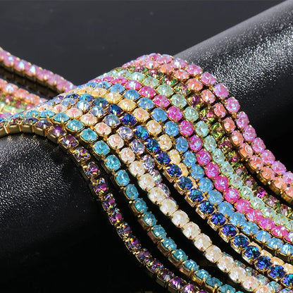 1M All Color Bottom K9 Glass Crystal Rhinestone Cup Chain Sew-on Glue-on Glitter Rhinestones for Clothes DIY Garment Accessories