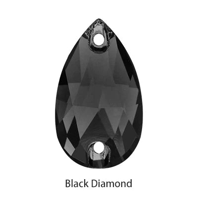 Dark Color Fancy K9 Glass Sew on Stones Light Siam Tear Drop Strass Crystal Rhinestones Flat Back Buttons Sew on Clothing Crafts