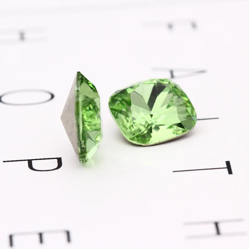 All Sizes Bright Shining Fat Square K9 Loose Rhinestones Piontback Strass Crystal Glue on Clothing Jewelry Accessories