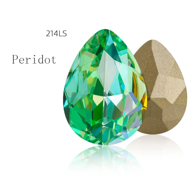 Blue Rhinestones Pointback 7x10mm Shiny Glue On Nails Glass Strass High Quality K9 Glass DIY Crystal Stones