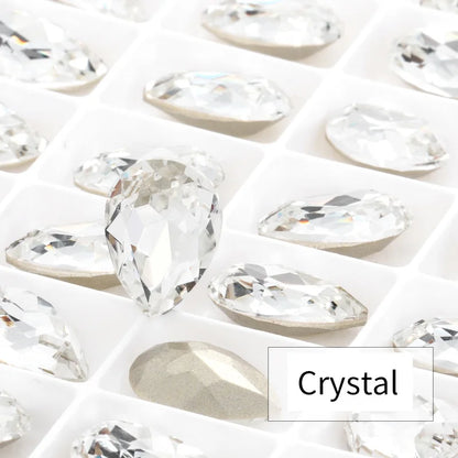 Twinkling Violet Tear Drop K9 Glass Rhinestones Glass Crystal Pointback Rhinestones Glue on Garment Crafts Jewelry Accessories