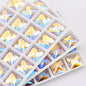 Square Sew on Rhinestones Iridescent Colorful K9 Glass Flat Back Buttons Strass Crystal Rhinestones Sew on Clothes Dresses Bags