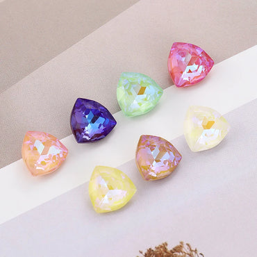 12mm Trilliant Mocha Fluorescent K9 Glass Loose Rhinestones Pointback Strass Crystal Glue on Clothes Crafts DIY Jewelry