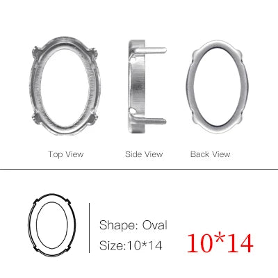 50pcs All Shapes All Sizes Copper Claws High Quality Metal Base Setting for Rhinestones Crystals Sew on Clothing Crafts