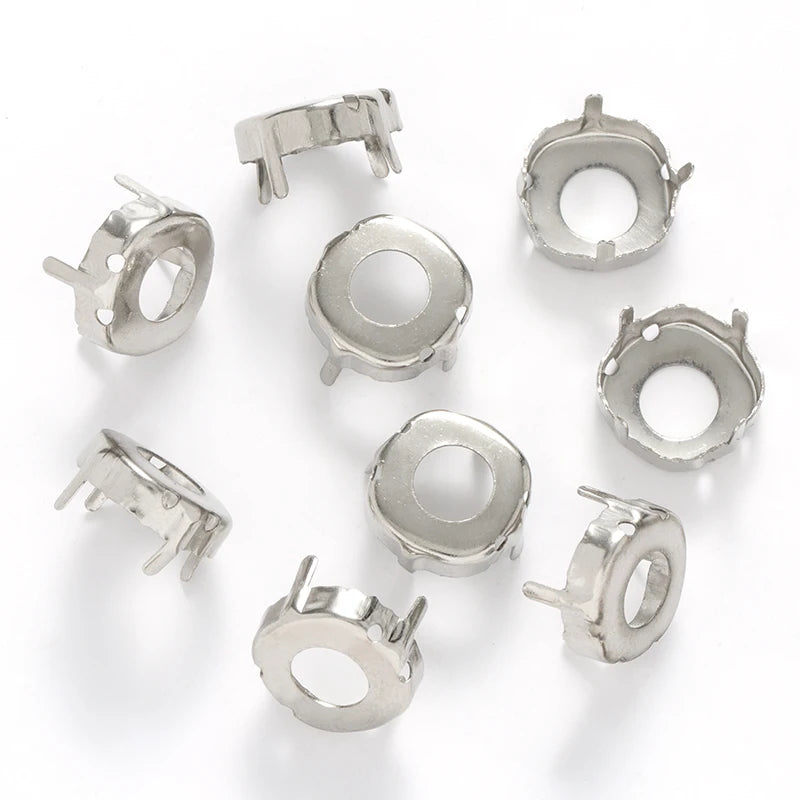 Cushion Rhinestone Claws Hollow Out Loose Stones Claws Thicken Copper Material Sewing Claws Fancy Stones Base Container