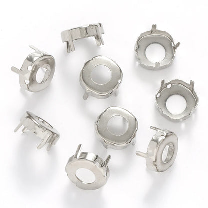Cushion Rhinestone Claws Hollow Out Loose Stones Claws Thicken Copper Material Sewing Claws Fancy Stones Base Container