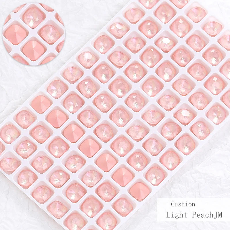8mm Square Shape Nail Stones Korean Style Nail Art Glass Crystals New Design Mocha Color Rhinestones Pointback Rhinestones