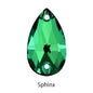 Sphinx Green K9 Glass Strass Crystal Sew on Rhinestones for Clothing Crafts Tear Drop Stones Flat Back Buttons Sew on Bags Dress