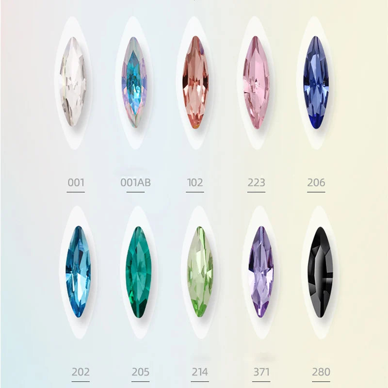 4x15mm Nails Glue Rhinestones Glass Strass Pointback DIY Art Crafts Fancy Stones High Quality AB Color Nail Art Decoration Stone