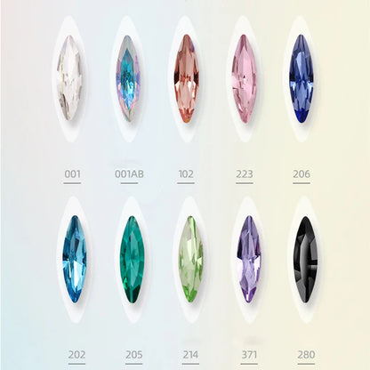 4x15mm Nails Glue Rhinestones Glass Strass Pointback DIY Art Crafts Fancy Stones High Quality AB Color Nail Art Decoration Stone