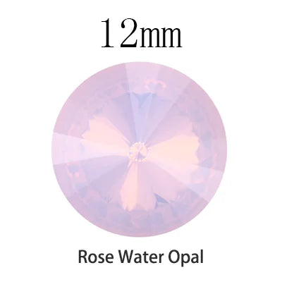 tony bead Rose Opal Rhinestones Pointback Round Crystal Strass Shiny Glue On Stones K9 Glass Rivoli Crystals For Nails Glue