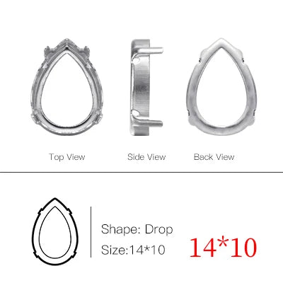 50pcs All Shapes All Sizes Copper Claws High Quality Metal Base Setting for Rhinestones Crystals Sew on Clothing Crafts