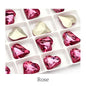 12x13mm Heart Shape Glass Pointback Rhinestones Crystal Glue-on Rhinestones Clothes Decoration Strass Stones DIY Accessories