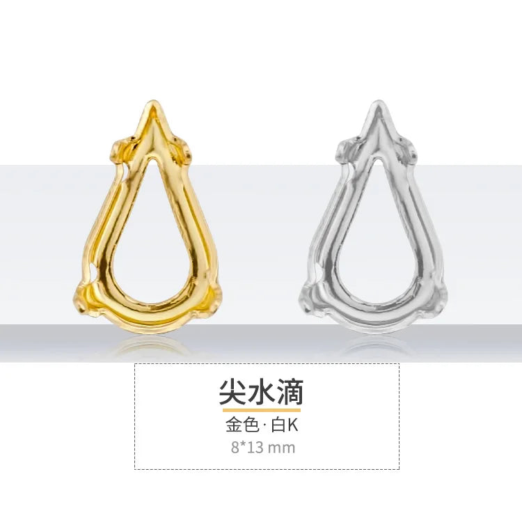 Drop Copper K9 Empty Claw Settings for Fancy Stones Golden Round Rhinestones Claw Silver Gold Firmly Set Rhinestones Base Claw