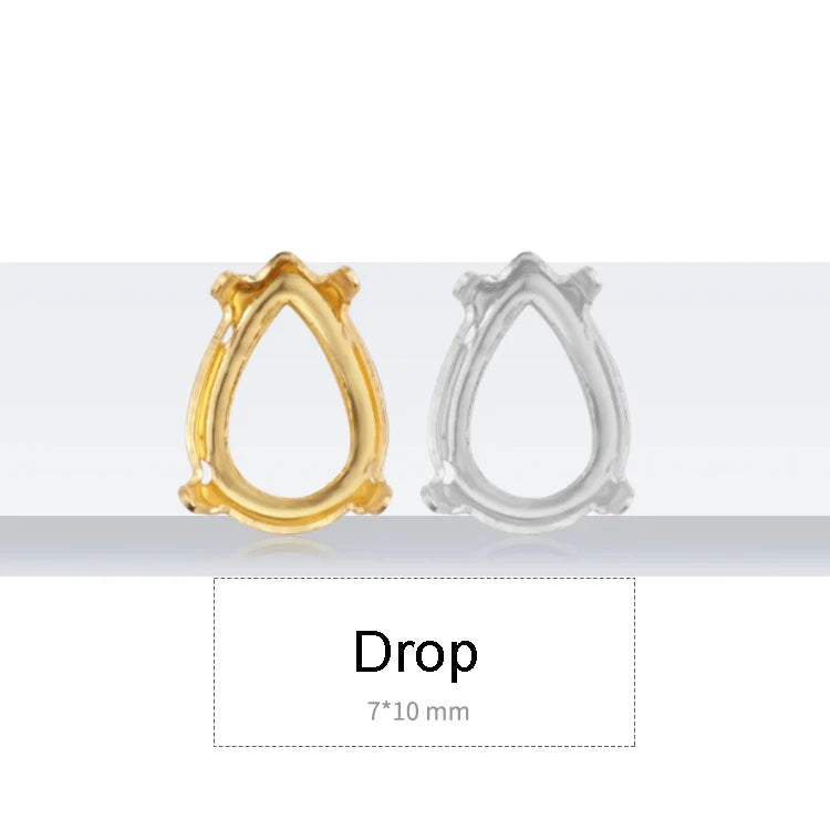 Drop Copper K9 Empty Claw Settings for Fancy Stones Golden Round Rhinestones Claw Silver Gold Firmly Set Rhinestones Base Claw