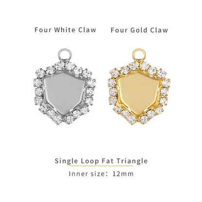 New Arrival Pendant Accessories Oval Shape Copper Claws Rhinestone Flatback Glass Strass Base Jewelry Making Accessories