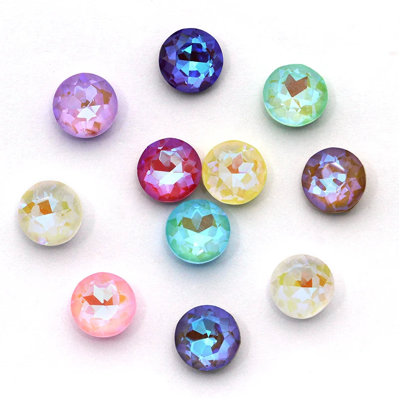 20pcs Gemstone Flower Shiny MI Crystal Loose Rhinestones K9 Glass Strass Crystal Small Beads Glue on Clothes Nail Arts