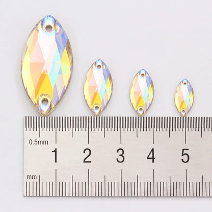 tony bead Navette K9 Glass Rhinestones 9x18mm Sew On Stones Crystals Flatback Strass Sewing Decorations For Clothes