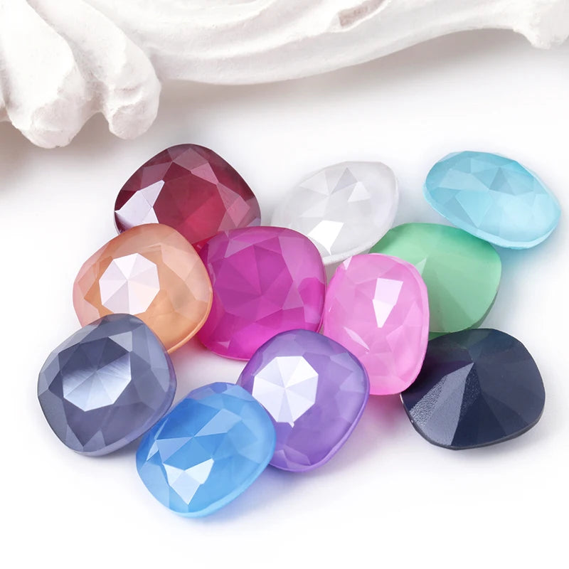 8-12mm Square Shape Mocha Rhinestones Pointback Glass Strass Crystal New Arrival Glue On Nails Loose Stones Rhinestones