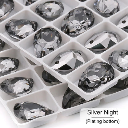 New Design Glitter Drop Rhinestones Pendants High Quality Glass Crystal Beads Jewelry Making DIY Accessories Pendant Beads