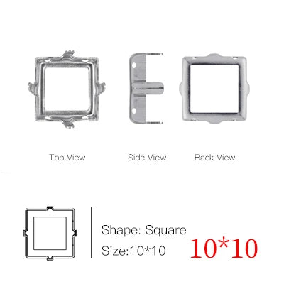 50pcs All Shapes All Sizes Copper Claws High Quality Metal Base Setting for Rhinestones Crystals Sew on Clothing Crafts