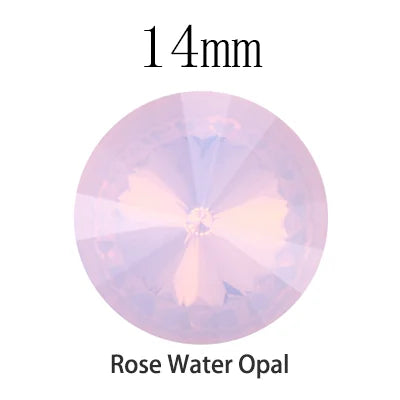 tony bead Rose Opal Rhinestones Pointback Round Crystal Strass Shiny Glue On Stones K9 Glass Rivoli Crystals For Nails Glue