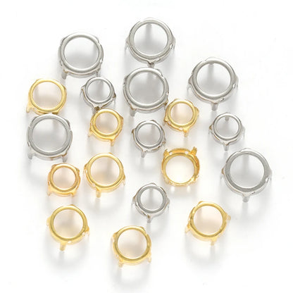 Round Rhinestone Claws Thicken Copper Sew On Stones Holder Loose Rivoli Claws Silver Golden Color Rhinestone Base