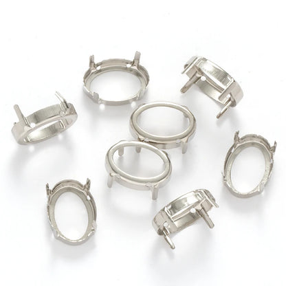 Oval Empty Rhinestone Claws Hollow Out Sew On Stones Silver Golden Color Rhinestone Base Sewing Crafts Accessories
