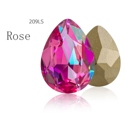 Blue Rhinestones Pointback 7x10mm Shiny Glue On Nails Glass Strass High Quality K9 Glass DIY Crystal Stones