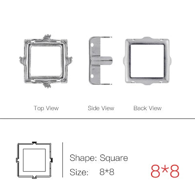 50pcs All Shapes All Sizes Copper Claws High Quality Metal Base Setting for Rhinestones Crystals Sew on Clothing Crafts