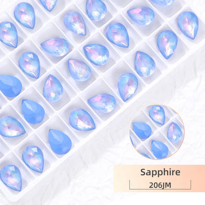 New Design Drop Rhinestones 7x10mm Pointback Crystal Strass Korean Style Glue On Nails Stones Glitter Glass Rhinestone