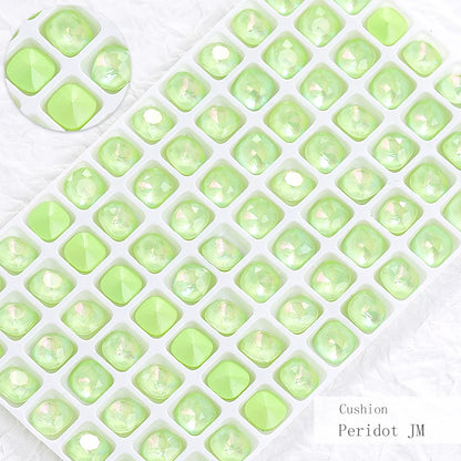 8mm Square Shape Nail Stones Korean Style Nail Art Glass Crystals New Design Mocha Color Rhinestones Pointback Rhinestones